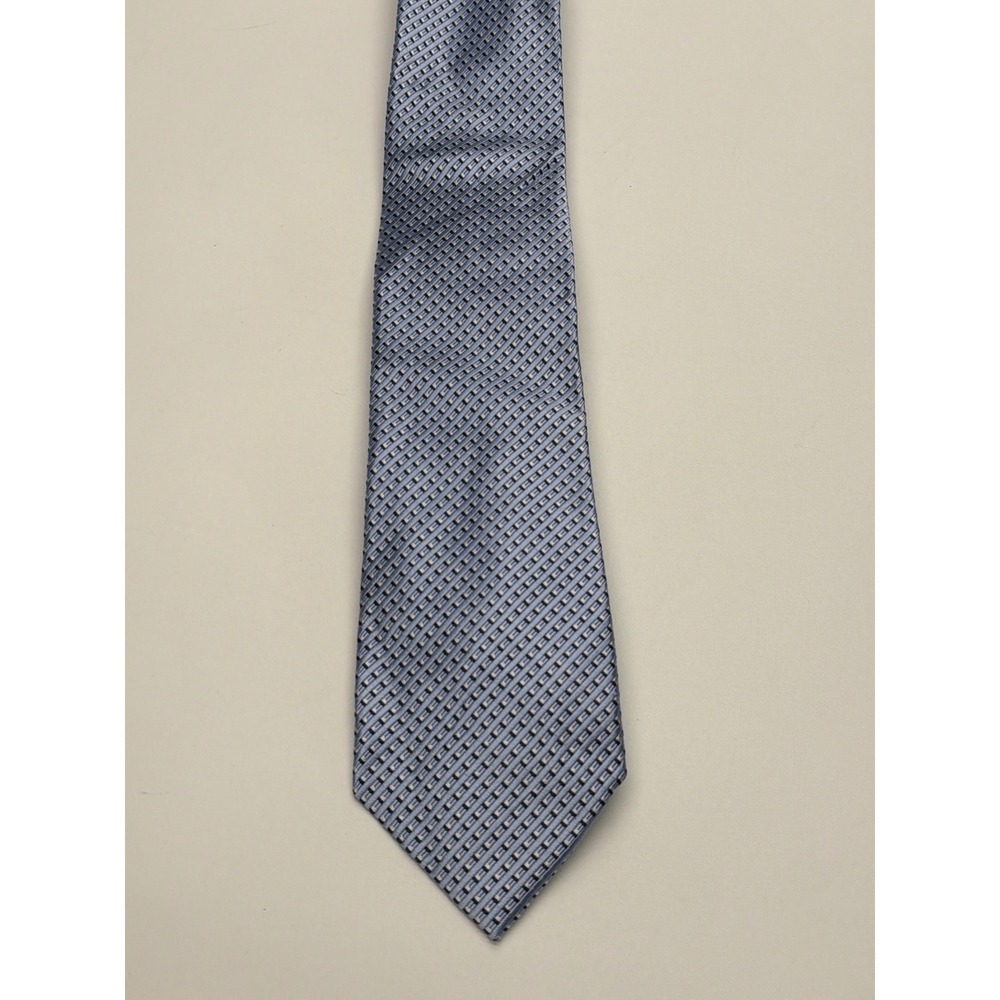 Club Room Mens Blue Grey Geometric Silk Necktie Classic‎ Professional